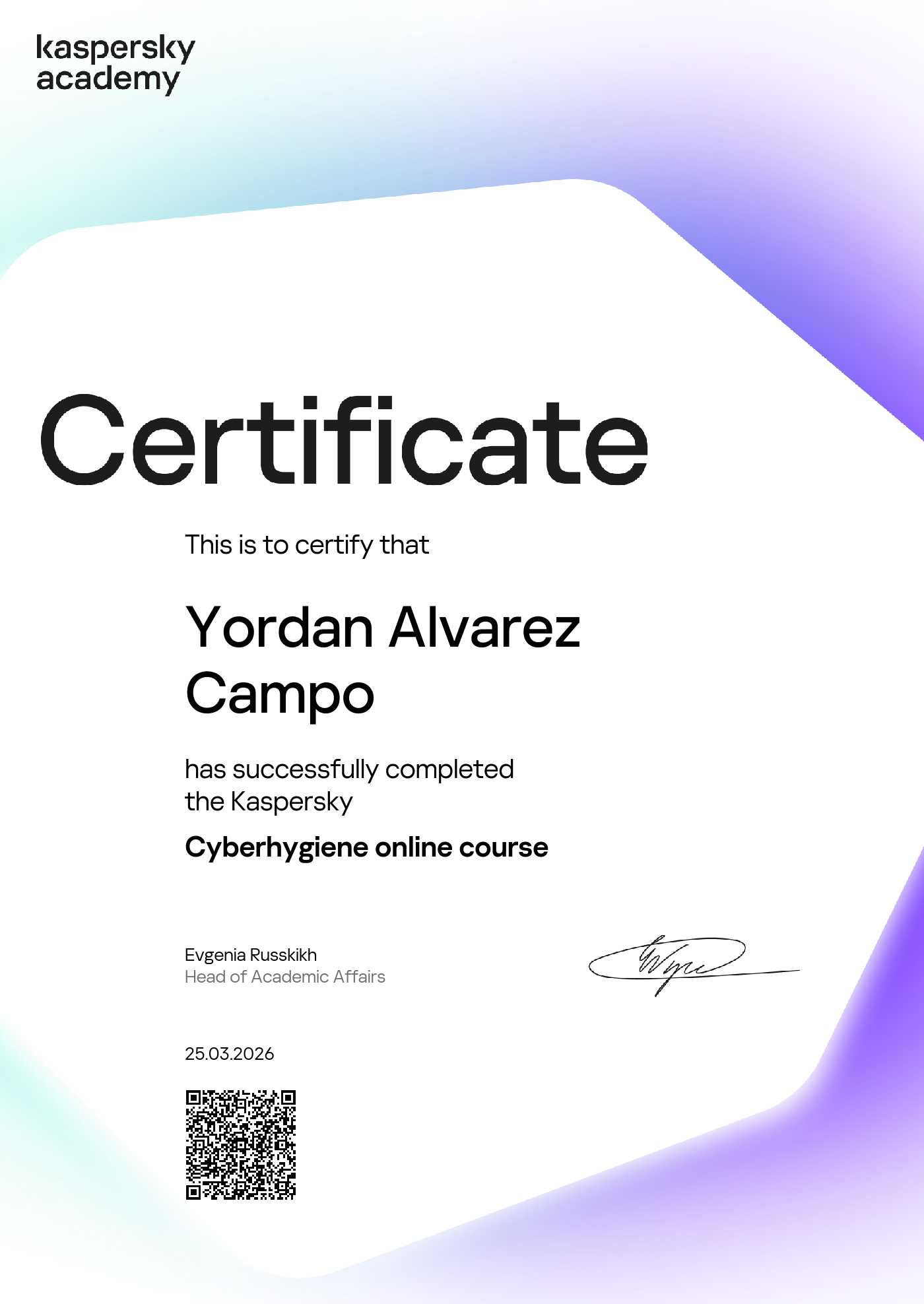 certificate