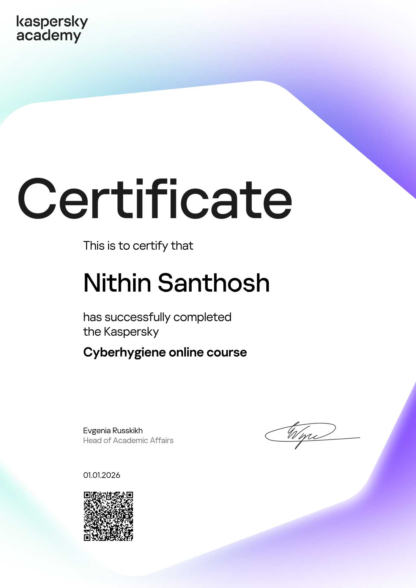 certificate