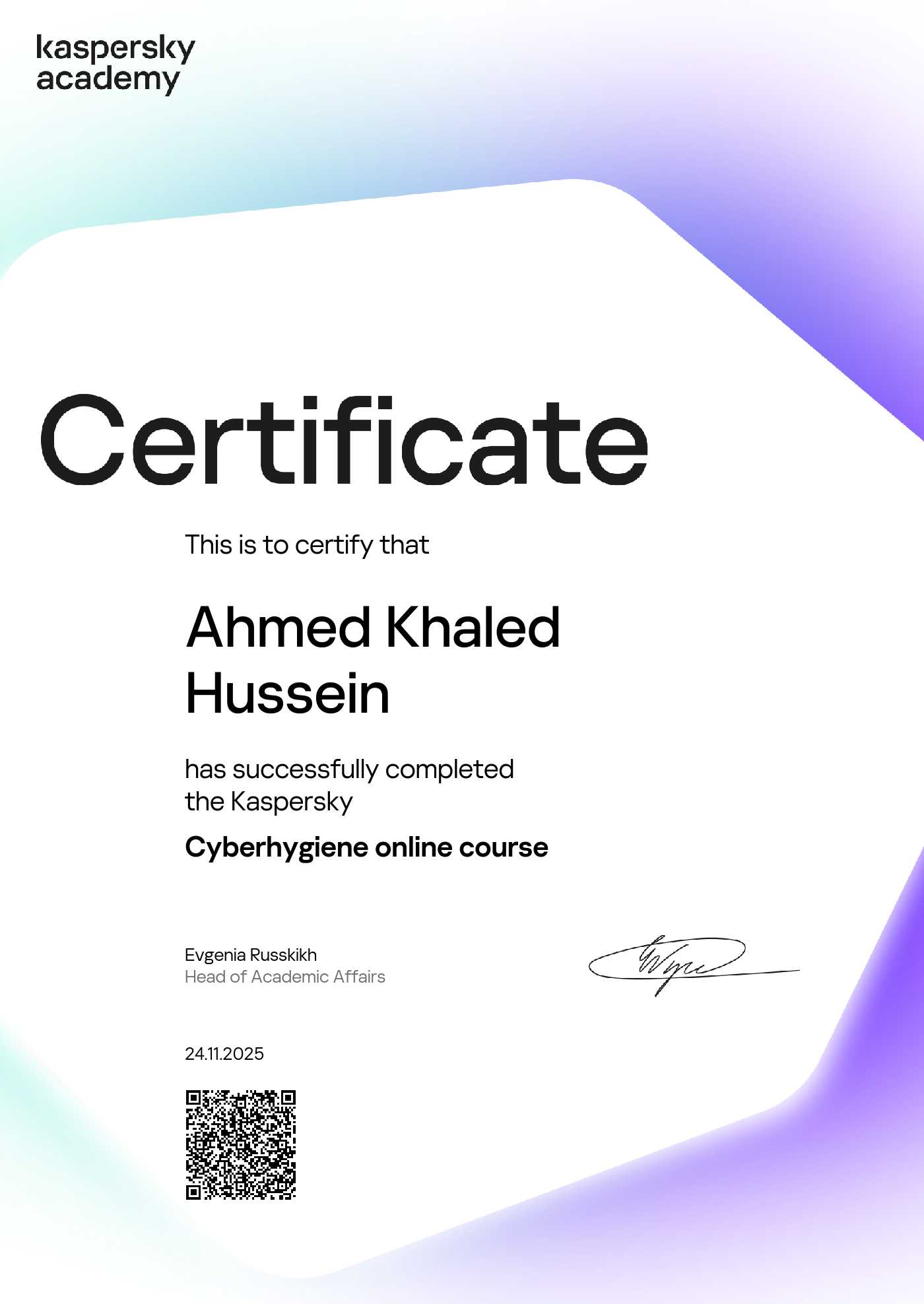 certificate